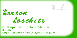 marton loschitz business card